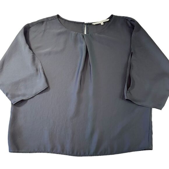 Rachel Roy Black Satin Cut out Blouse, Large - Picture 5 of 7